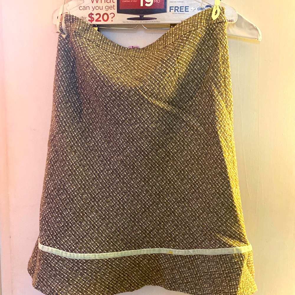 Release and let go- green wool tweet flare shirt
